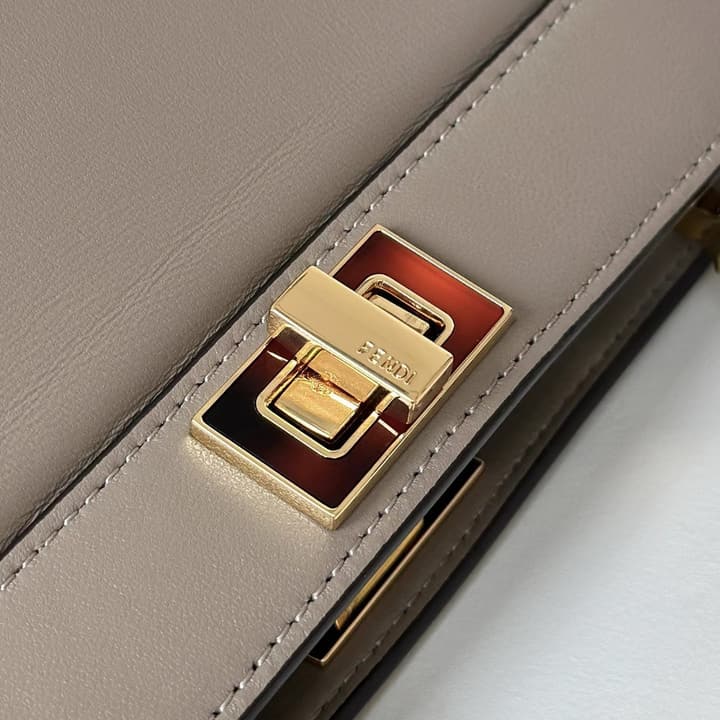 Fendi Peekaboo I See You Petite Handbag in Taupe Greige