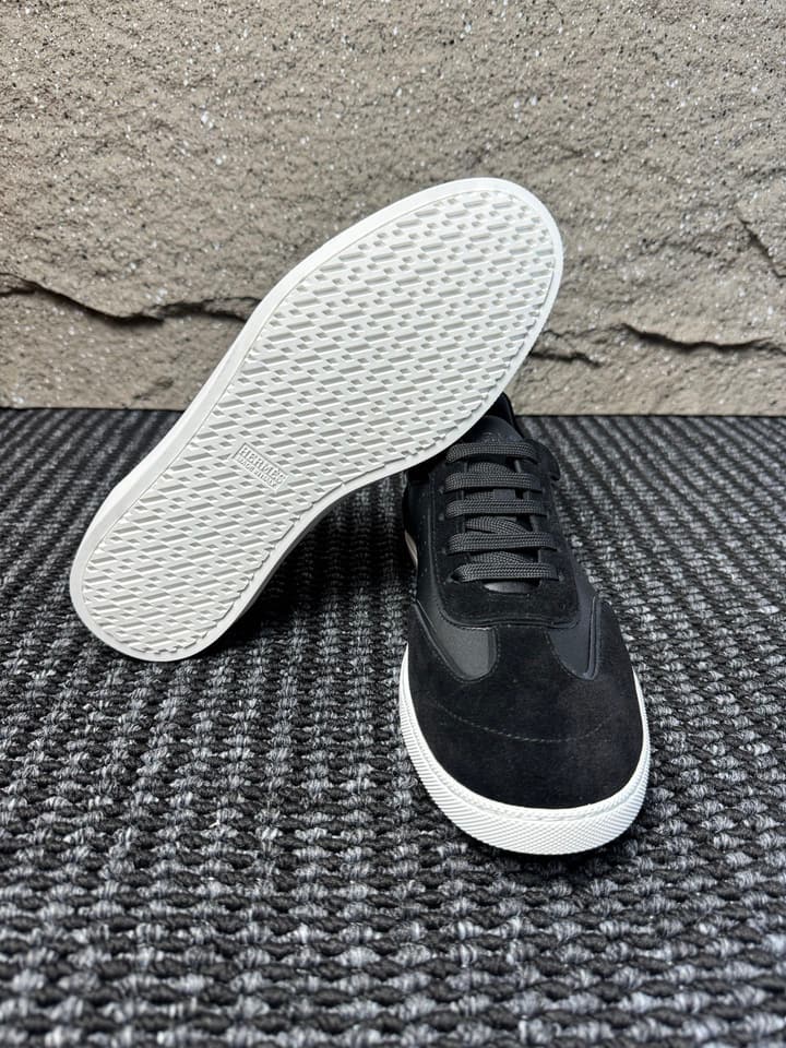 Hermès Laser-Punched H Nappa Calfskin Sneakers in Black
