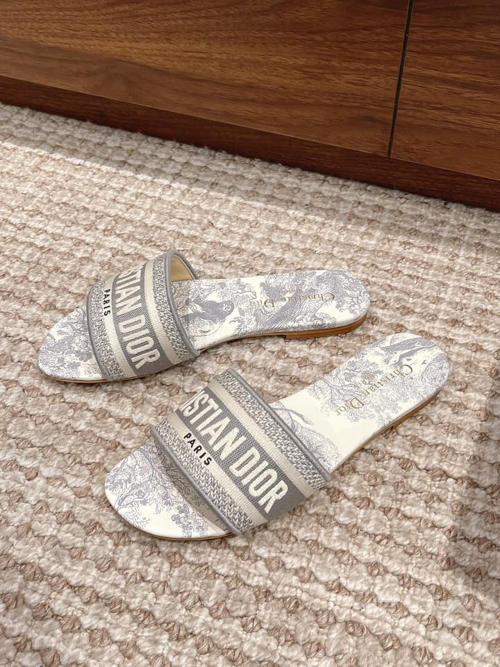 Dior Oblique Embroidered Mules