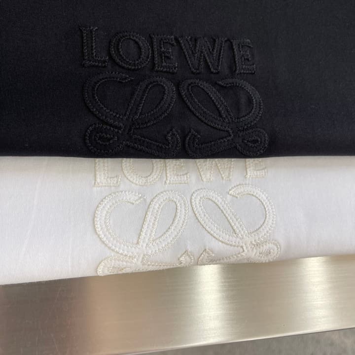 Loewe Appliqué Embroidered Cotton T-Shirt in Black