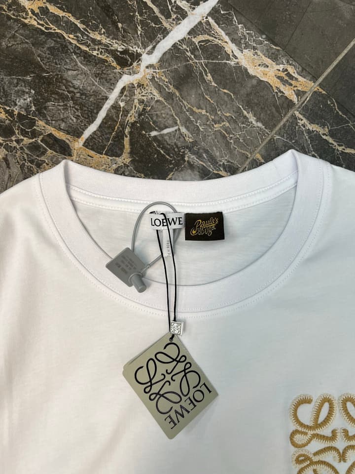 Loewe Double Vine Embroidered Crewneck T-Shirt in Black