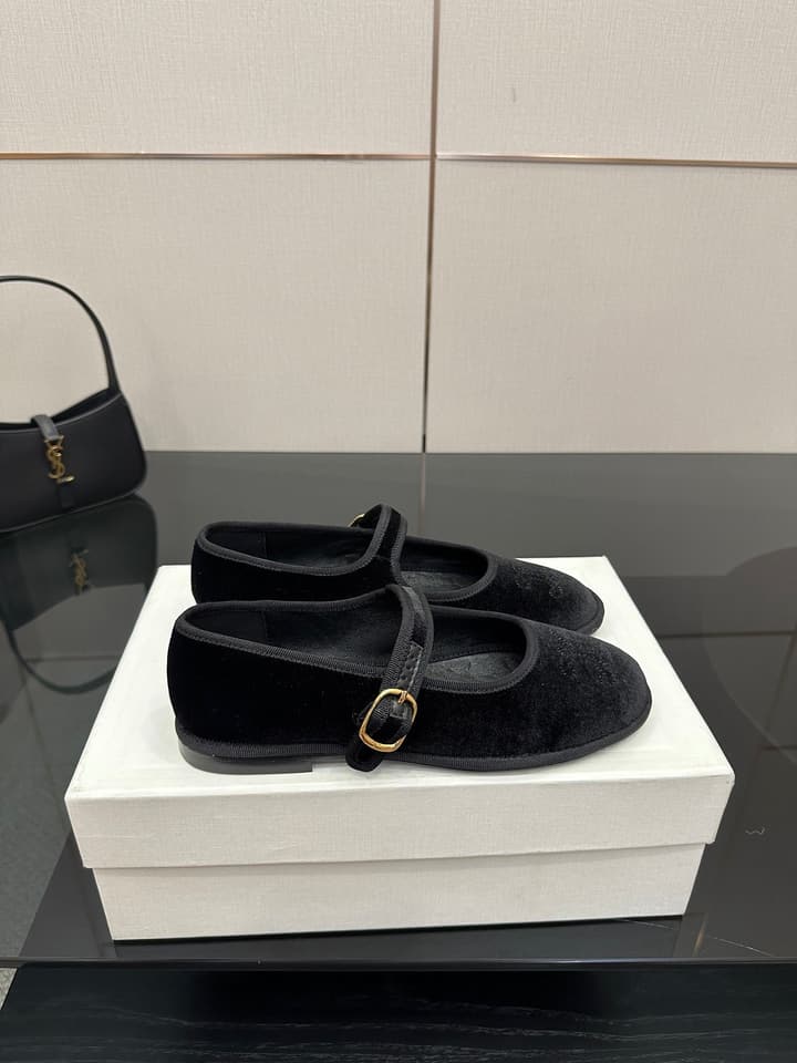 Celine Velvet Mary Jane Flats – 25 Collection in Black Velvet