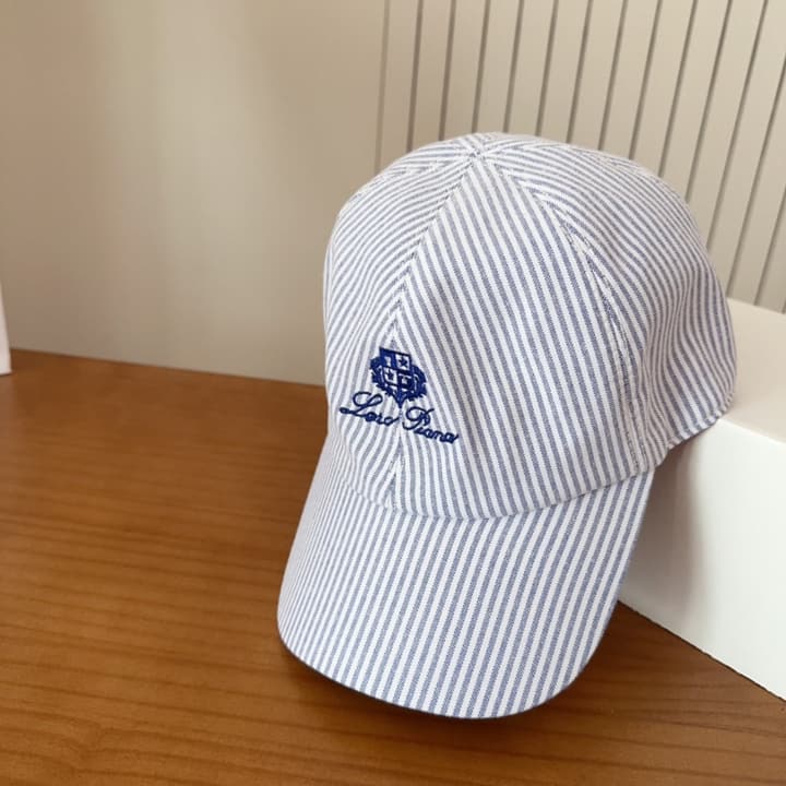 Loro Piana Baseball Cap in Cream With Tan Logo