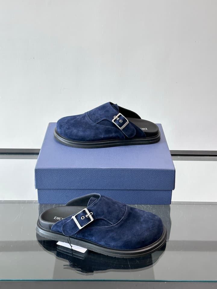 Dior Oblique Closed-Toe Mules in Black