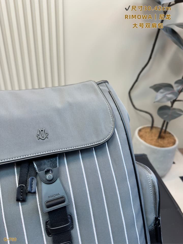 RIMOWA Never Still Ultralight Business Backpack in Dark Blue Striped