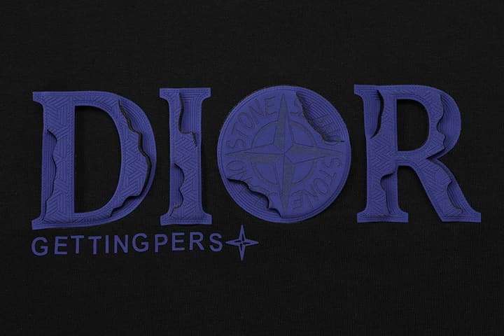 Dior x Stone Island Distressed Logo T-Shirt – 2025SS in Black