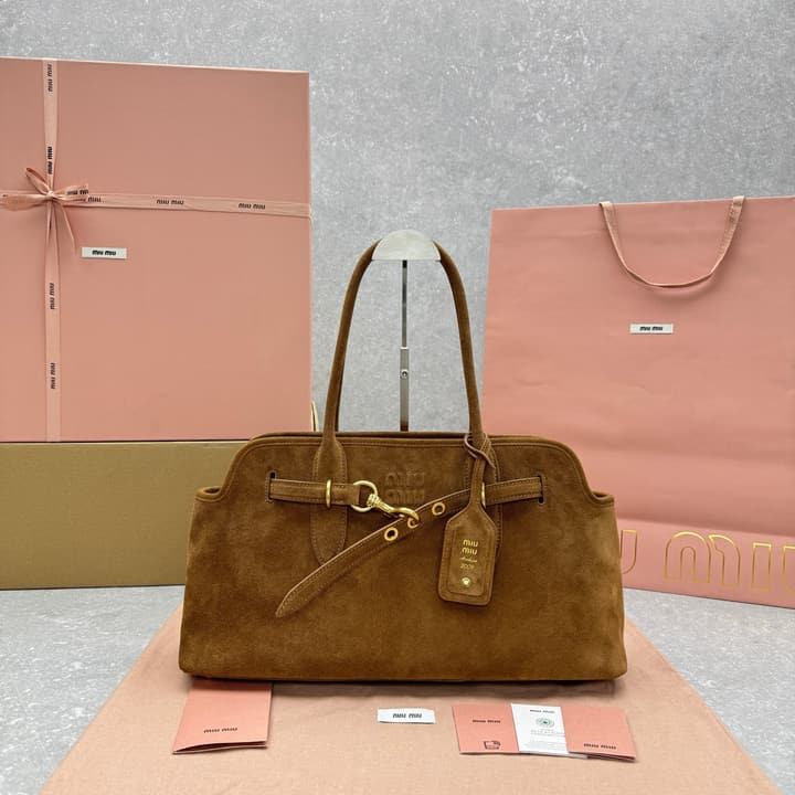 Miu Miu Aventure Suede Shoulder Bag – 25SS