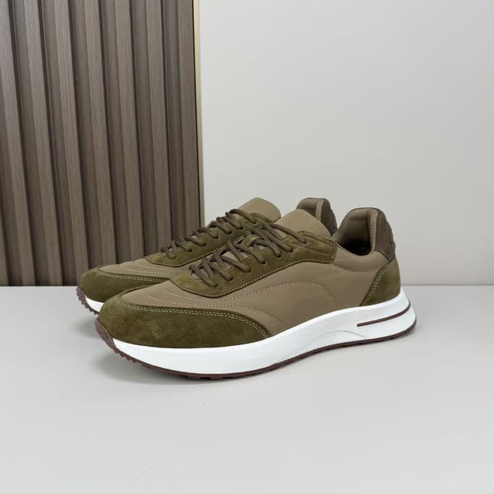 Loro Piana Men's Classic Jogging Sneakers in Black Suede