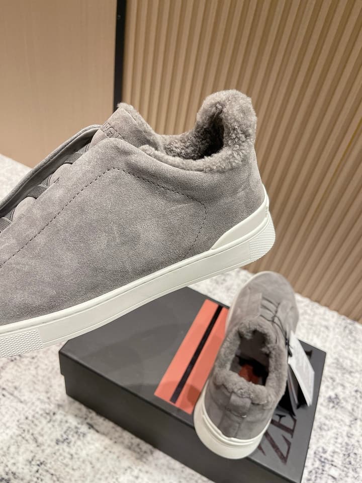 Zegna Triple Stitch Low-Top Casual Shoes – 2025SS in Black Leather