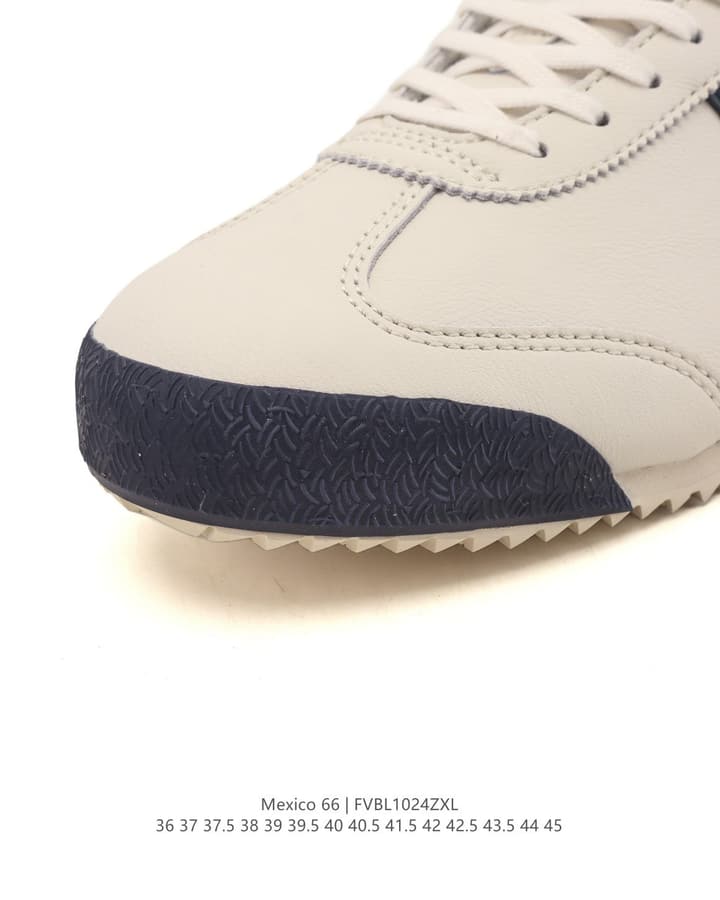 Onitsuka Tiger Mexico 66 Classic Retro Sneakers in Cream With Black Stripes