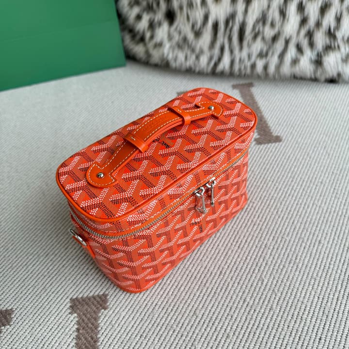 Goyard Muse Mini Vanity Case in Bright Orange Goyardine