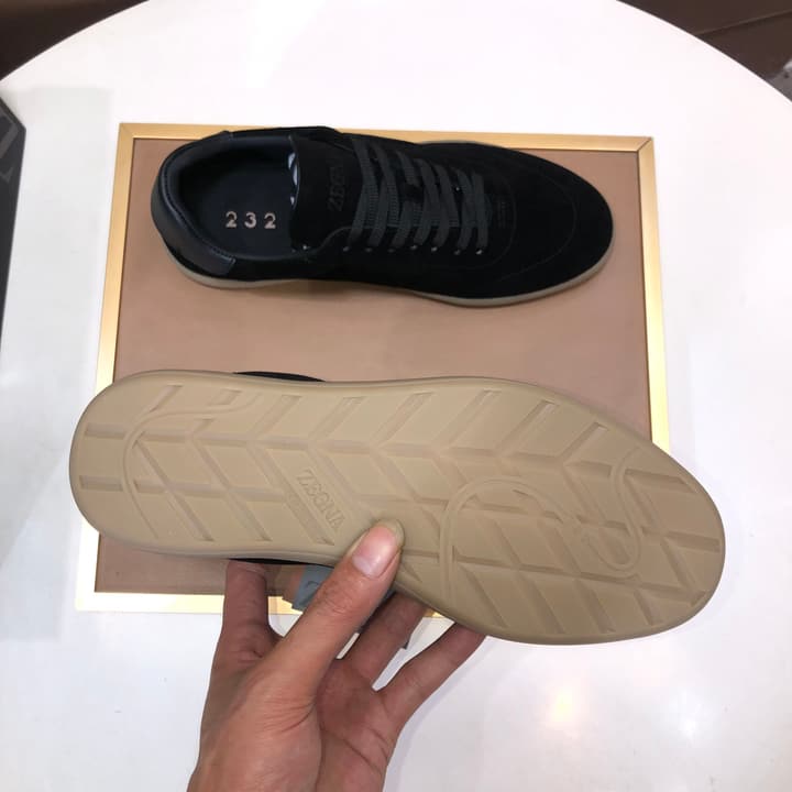 Zegna 232 Suede and Leather Sneakers