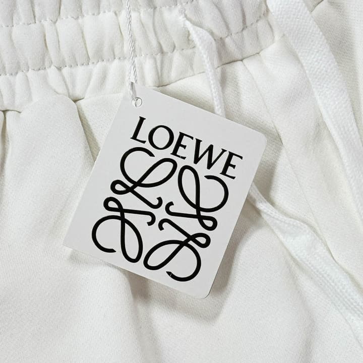 Loewe Classic Element Embroidered Shorts in Black With Blue Anagram Logo