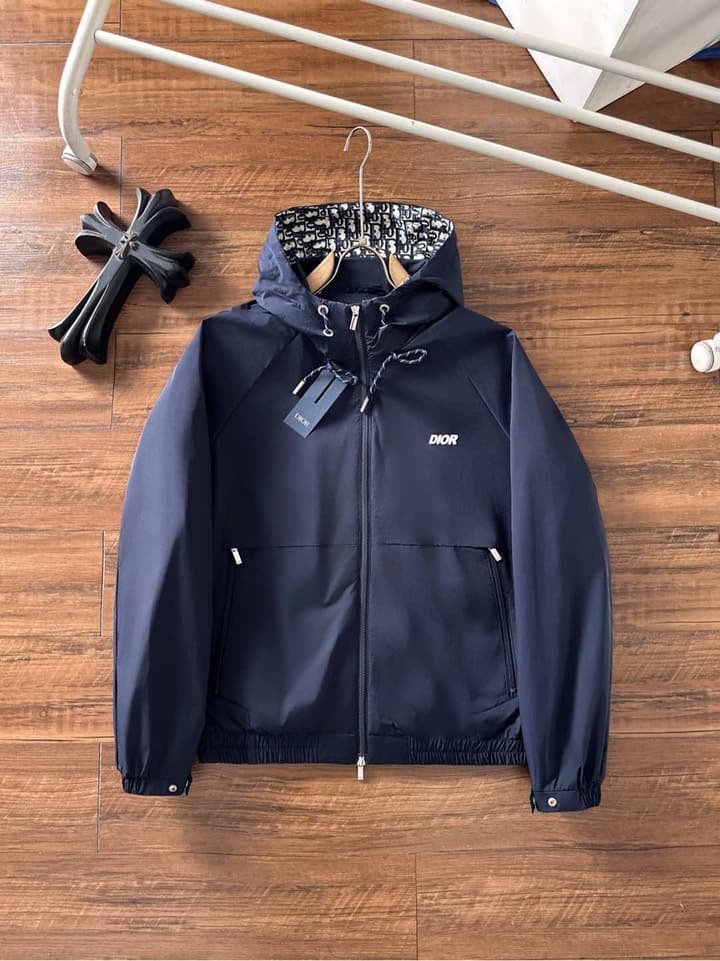 Dior High-End Woven Trench Coat – 2025FW in Black Windbreaker