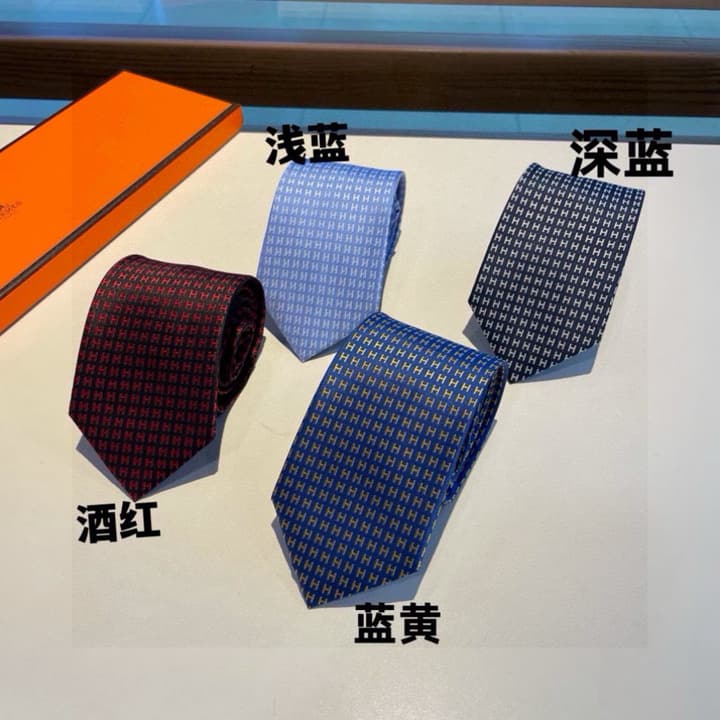 Hermès Men's H-Letter Silk Tie – New Collection in Burgundy