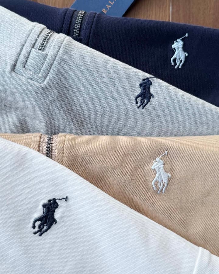 Ralph Lauren Half-Zip Contrast Trim Polo Shirt – 2025 Collection in Grey