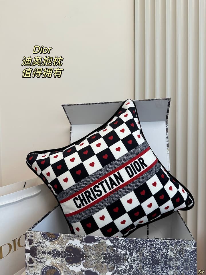 Dior Limited Edition Home Pillow in Black And White Toile Pattern