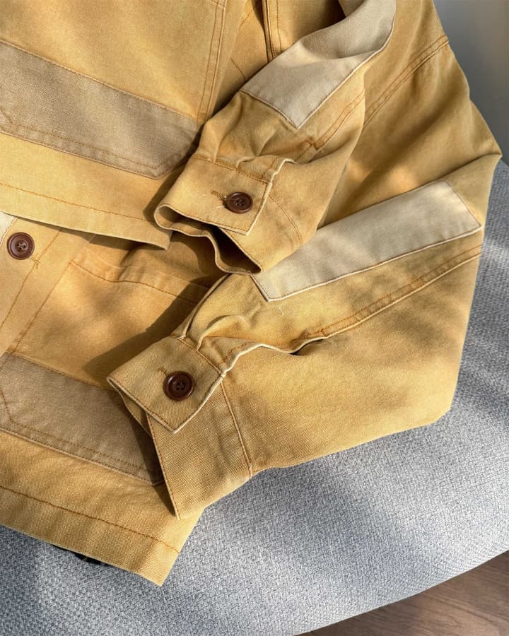 Ralph Lauren Barn Washed Distressed Jacket – 2025 Spring New in Classic Mustard Tan