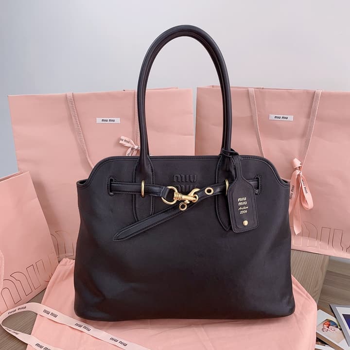 Miu Miu Aventure Nappa Leather Tote Bag
