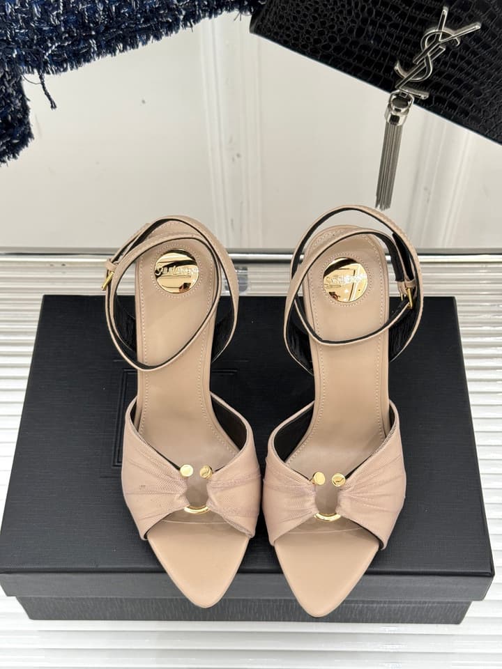 Saint Laurent High-Heel Sandals – 25SS in Black Suede