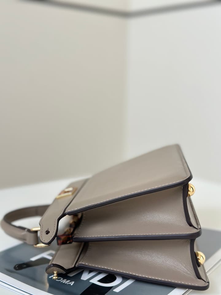 Fendi Peekaboo I See You Petite Handbag in Taupe Greige