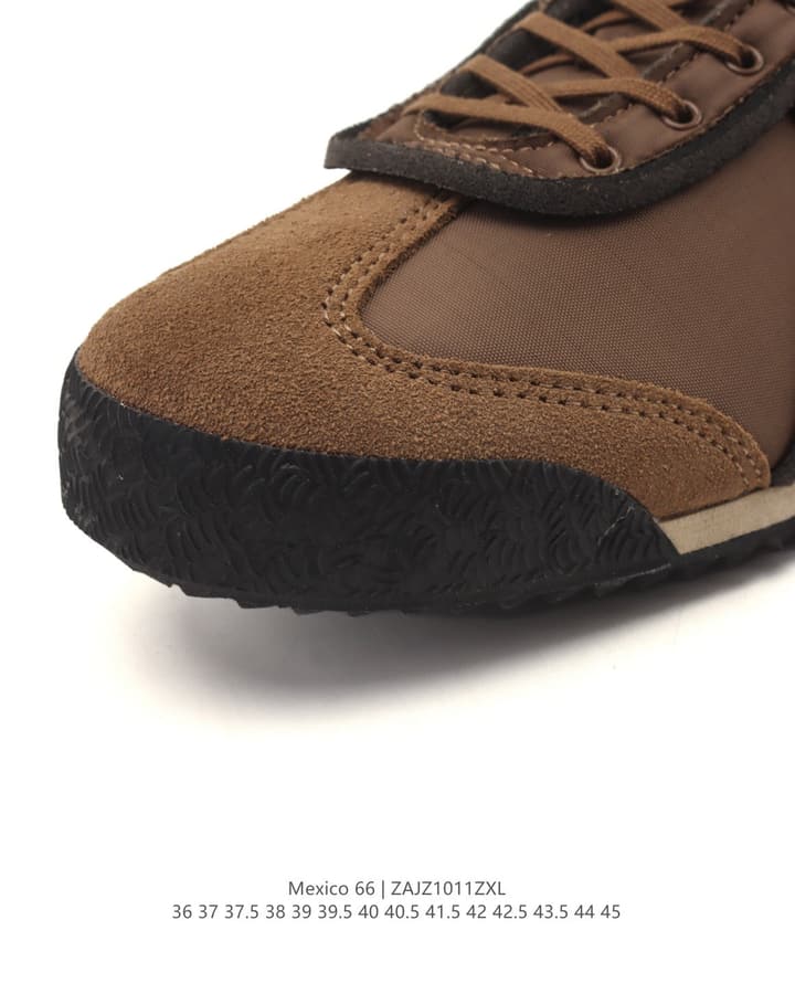 Asics Onitsuka Tiger Mexico 66 Classic Sneakers in Brown Suede With Dark Stripes