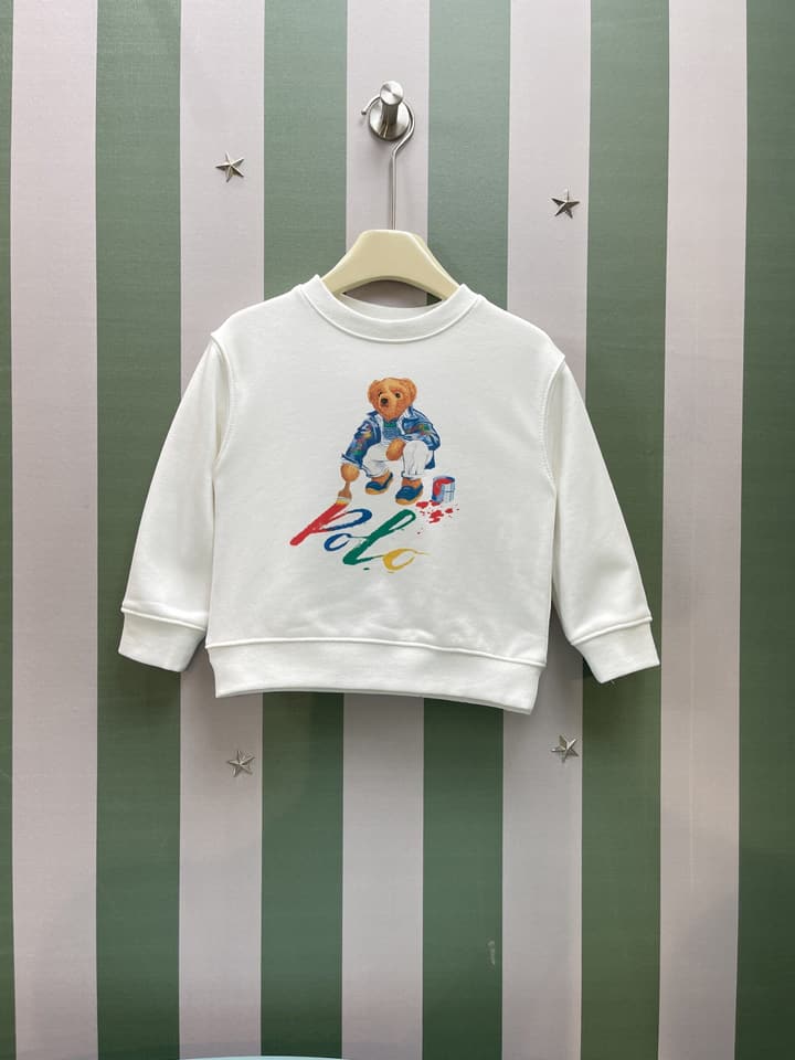 Ralph Lauren Kids Crewneck Sweatshirt – 2025AW in White With Graphic Print
