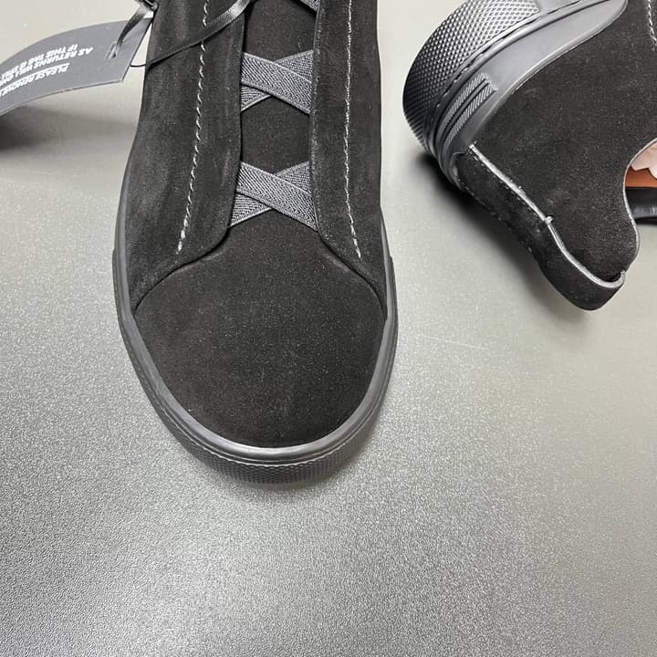 Zegna Triple Stitch Suede Low-Top Sneakers
