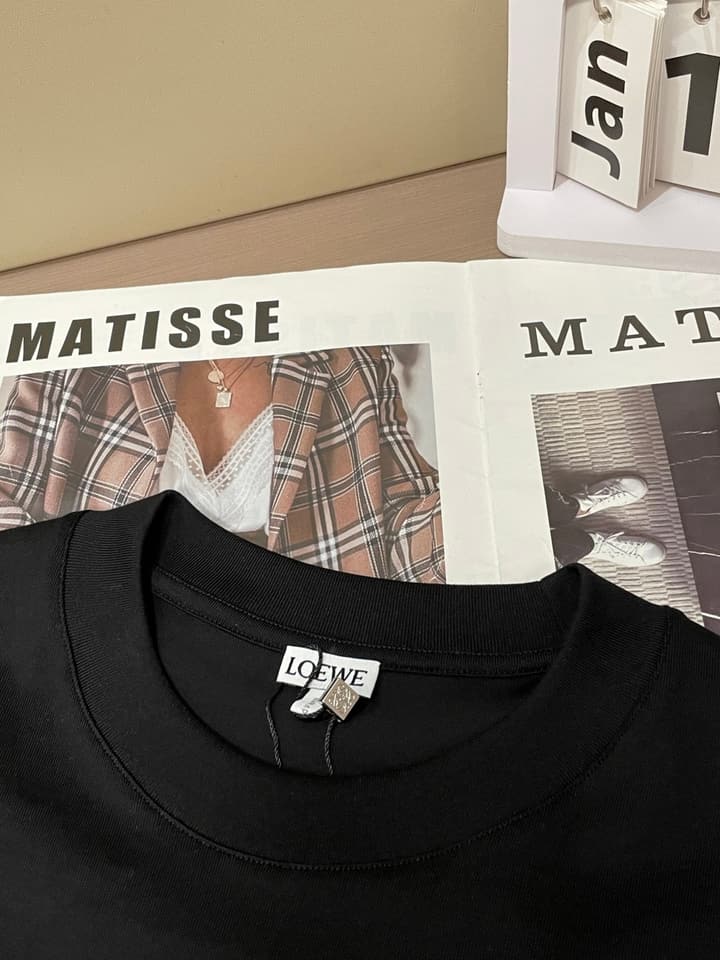 Loewe Logo Mercerized Cotton T-Shirt – 2026 Spring/Summer Collection in Black