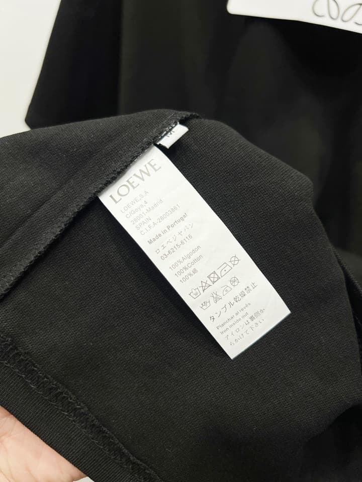 Loewe Classic Minimalist Logo Embroidered T-Shirt in Classic Black
