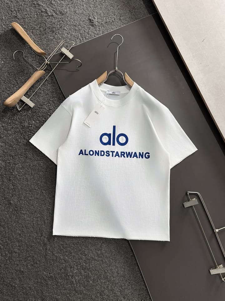 Alo Yoga Double-Yarn Cotton T-Shirt – 25SS Collection in Black