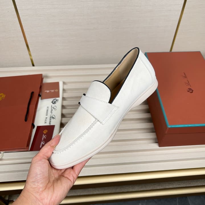 Loro Piana New Moccasin Shoes in Brown Suede