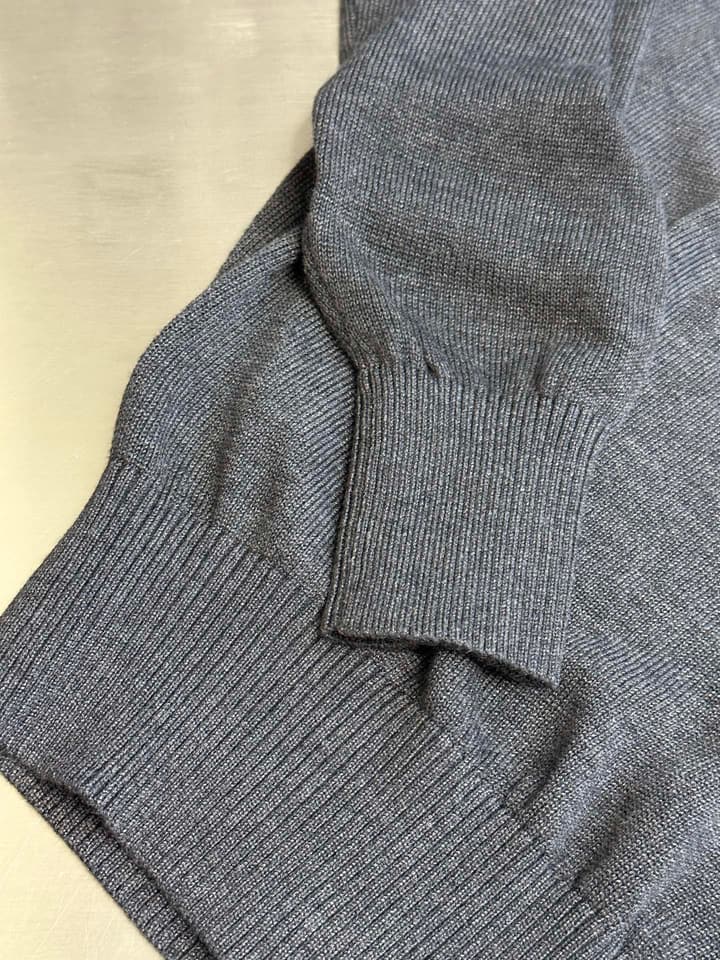 AMI Paris Heart Embroidery Merino Sweater in Classic Black