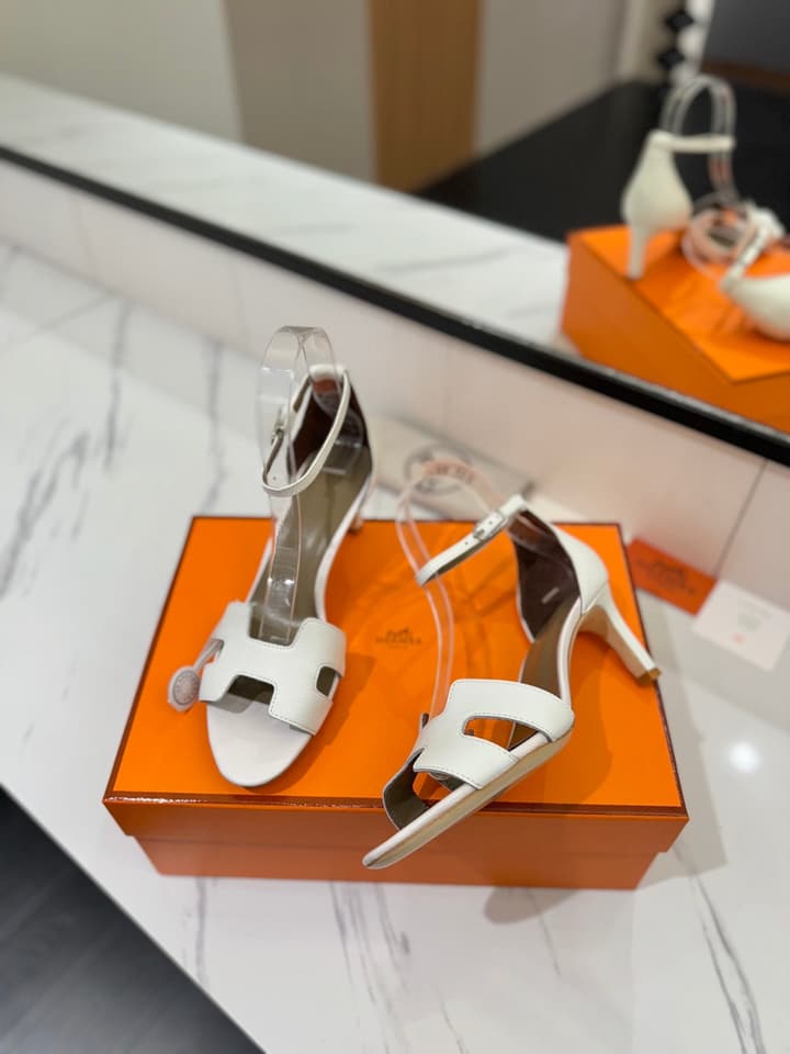 Hermès Classic Palm Grain Cowhide Heels – 6.5cm in Black