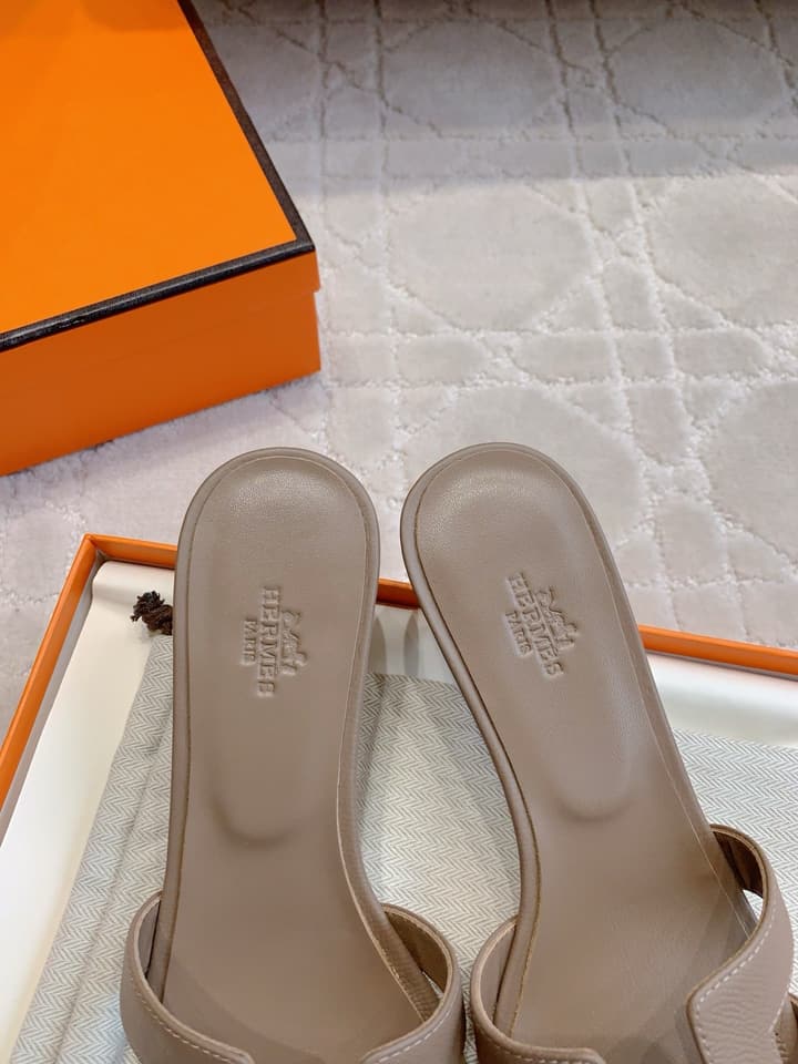 Hermès H-Heeled Sandals in Tan