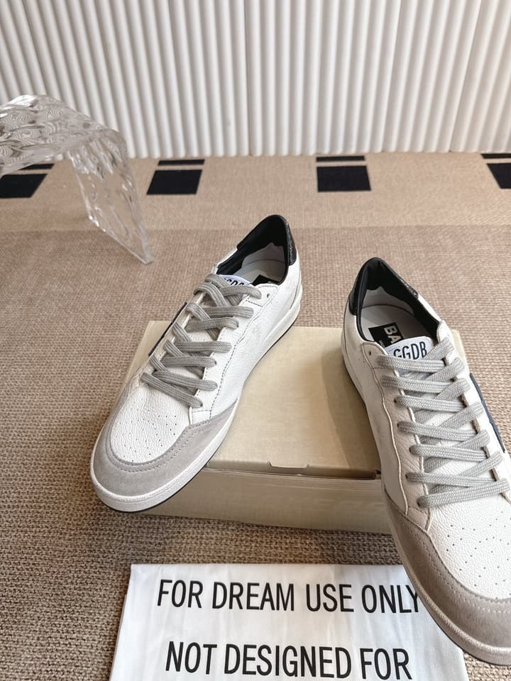 Golden Goose Distressed Leather Sneakers in Dark Green