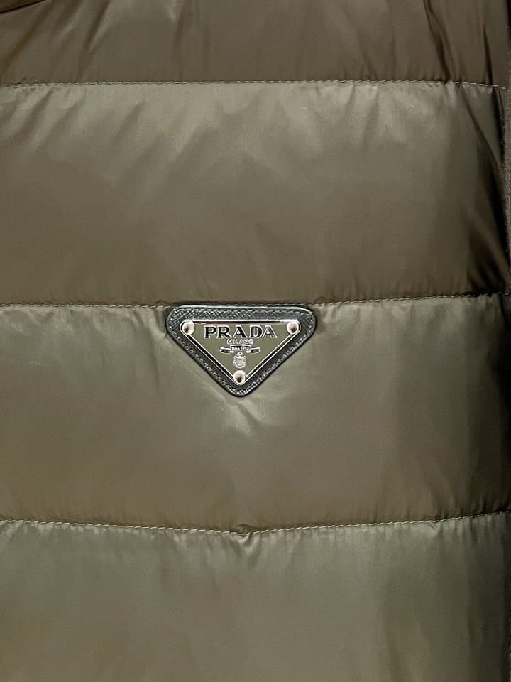 Prada Spliced Knit Down Jacket – FW2024 in Black Knit Down Jacket