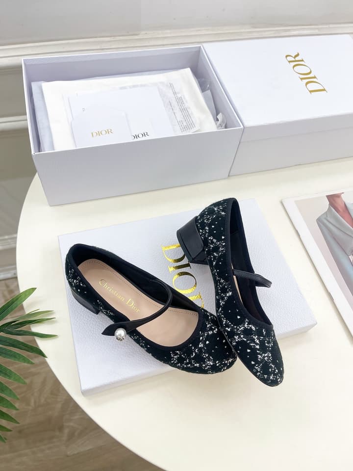 Dior Cannage Pearl Ballet Pumps – 2024 Early Spring Collection in Cream Mary Jane