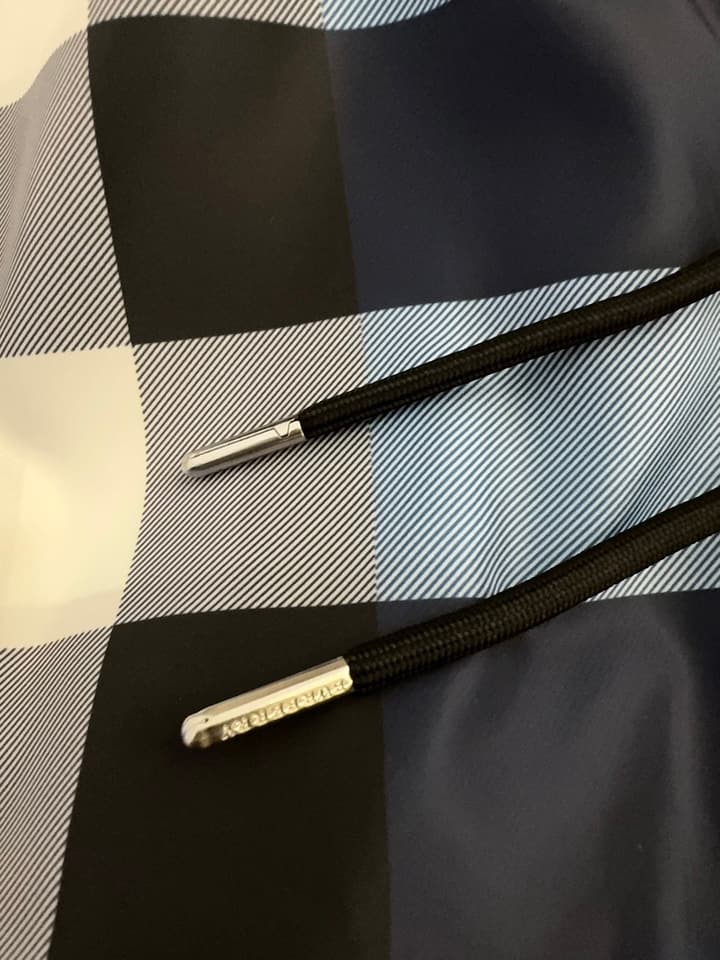 Burberry Large Check Drawstring Beach Shorts in Royal Blue Red Check