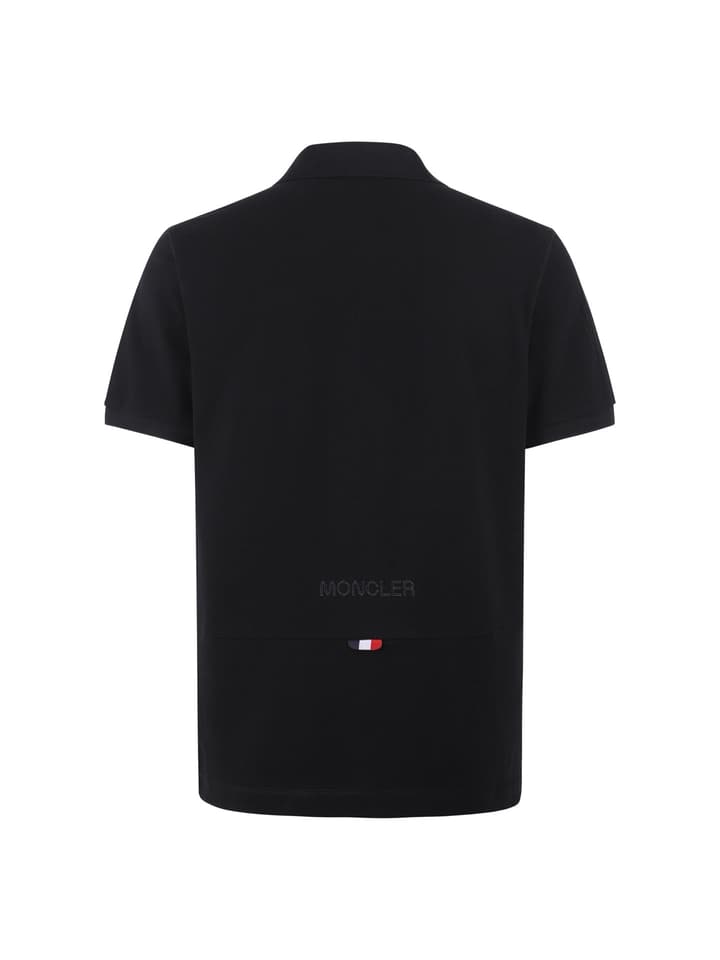 Moncler Logo Patch Cotton Pique Polo Shirt – 26SS in Black