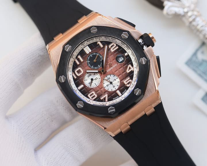 Audemars Piguet Royal Oak Offshore Automatic Watch in Black Skeleton & Green