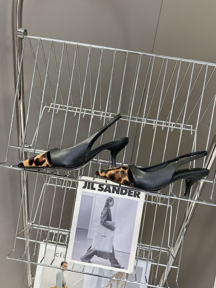 Celine Triomphe Calfskin Heels – Spring/Summer Collection in Dark Leopard Print