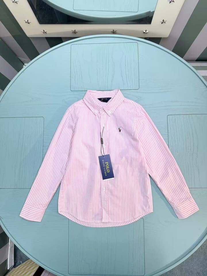 Ralph Lauren Polo Kids Embroidered Shirt – 2025SS – Kids Collection in White And Blue Gingham