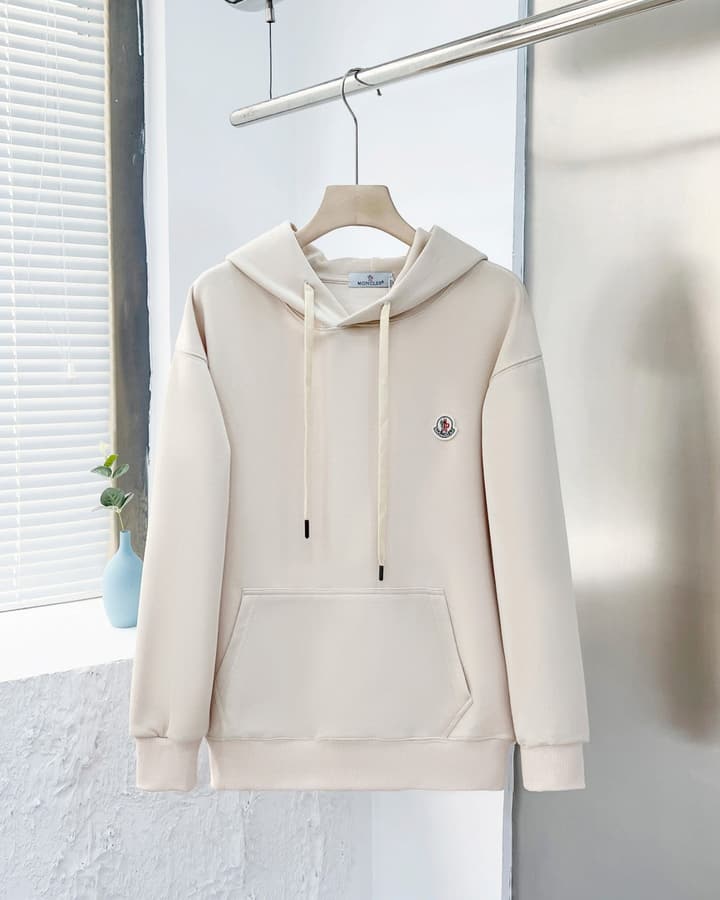 Moncler Men's Casual Cotton Hooded Sweatshirt in Black