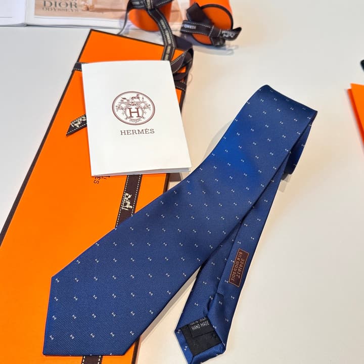 Hermès Men's Silk Tie in Burnt Orange Brown