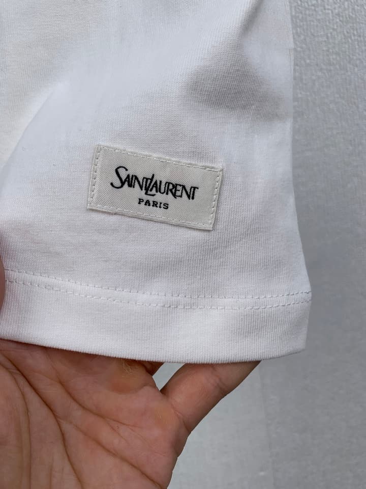 Saint Laurent Simple Logo Patch T-Shirt in Black
