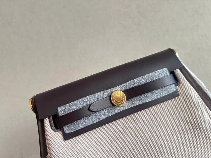 Hermès Mini Herbag – Ebony/Light Beige – Gold Hardware