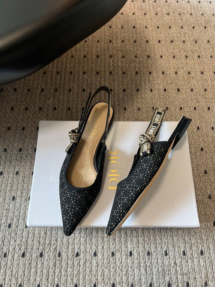 Dior Classic Polka Dot Bow Pumps in Deep Quilted Black