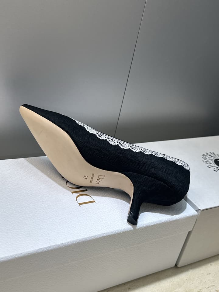 Dior J'Adior Dentelle Jelly Bow Pumps – 2026 Early Spring Collection in Black 6.5cm Heel