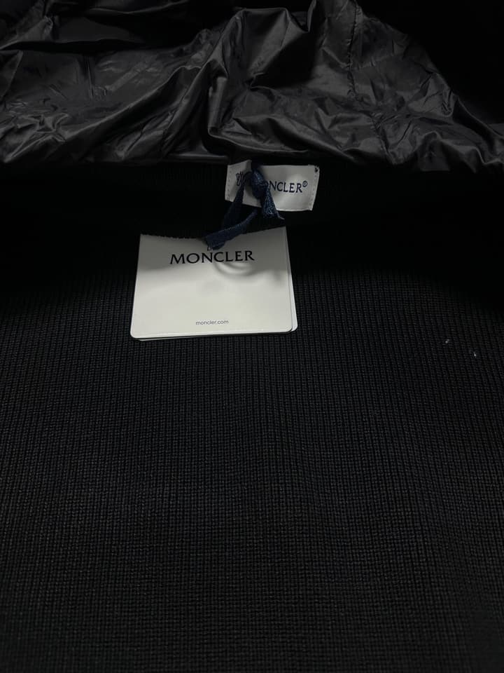 Moncler Hooded Wool Knit Spliced Down Jacket – Early Autumn Collection in Black